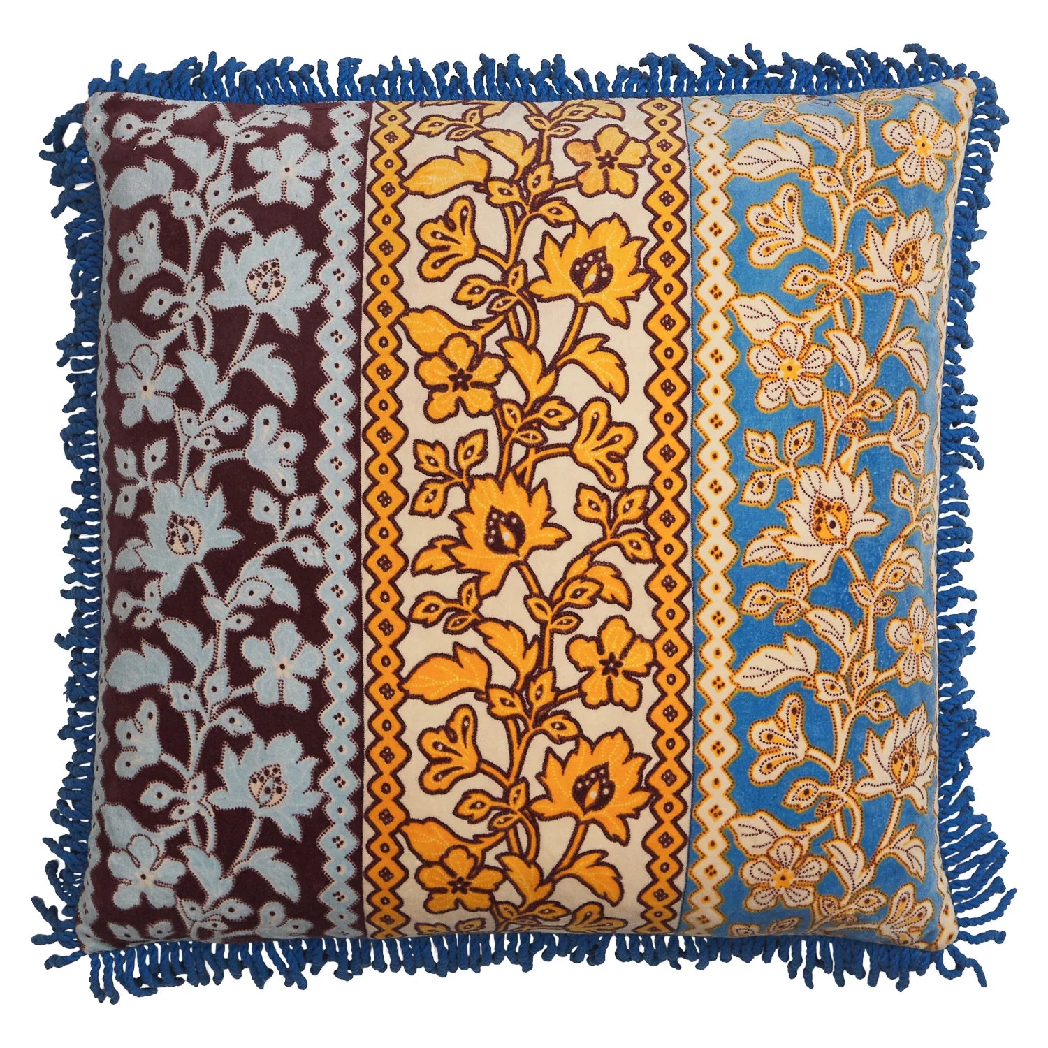 Sage and Clare Thea Velvet Cushion- Azure