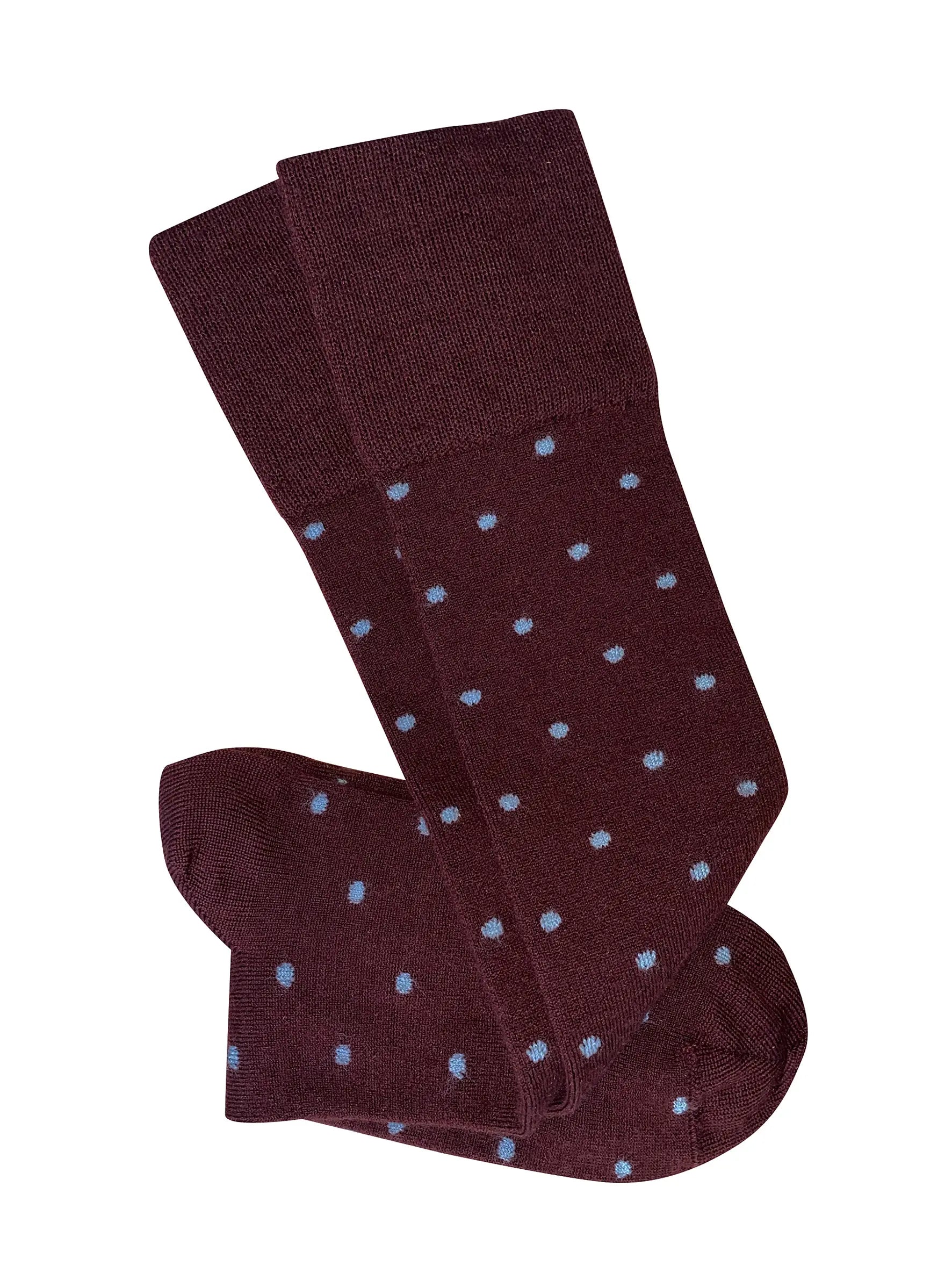 Tightology Dotty Wool Knee High Socks in Burgundy