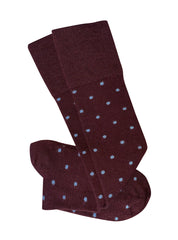 Tightology Dotty Wool Knee High Socks in Burgundy