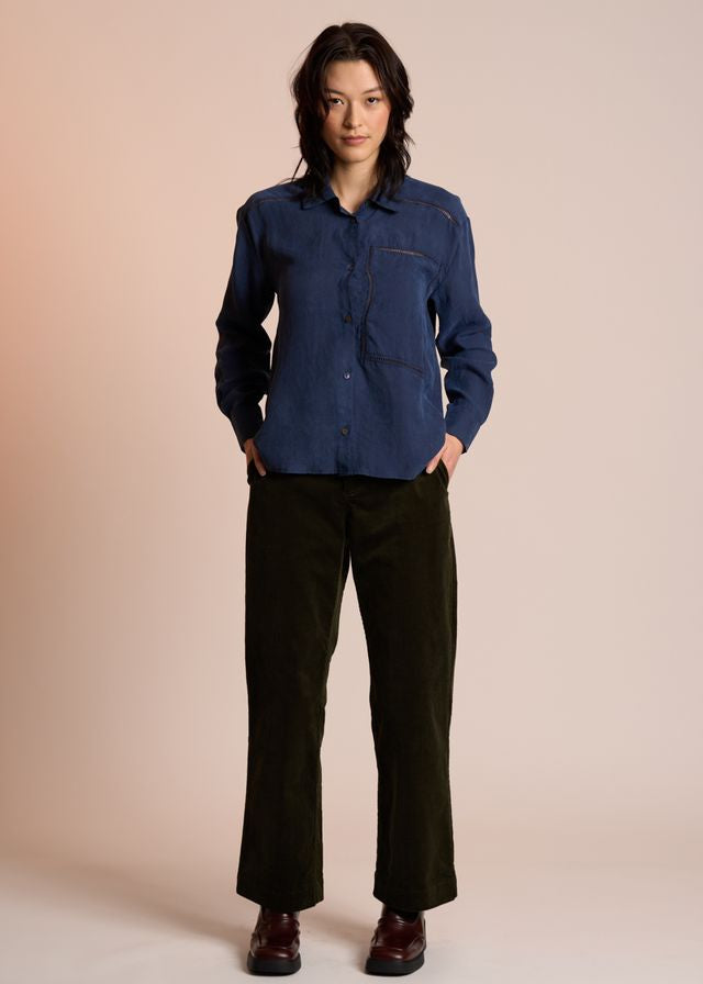 Neris Tilda Cupro Shirt in Biro