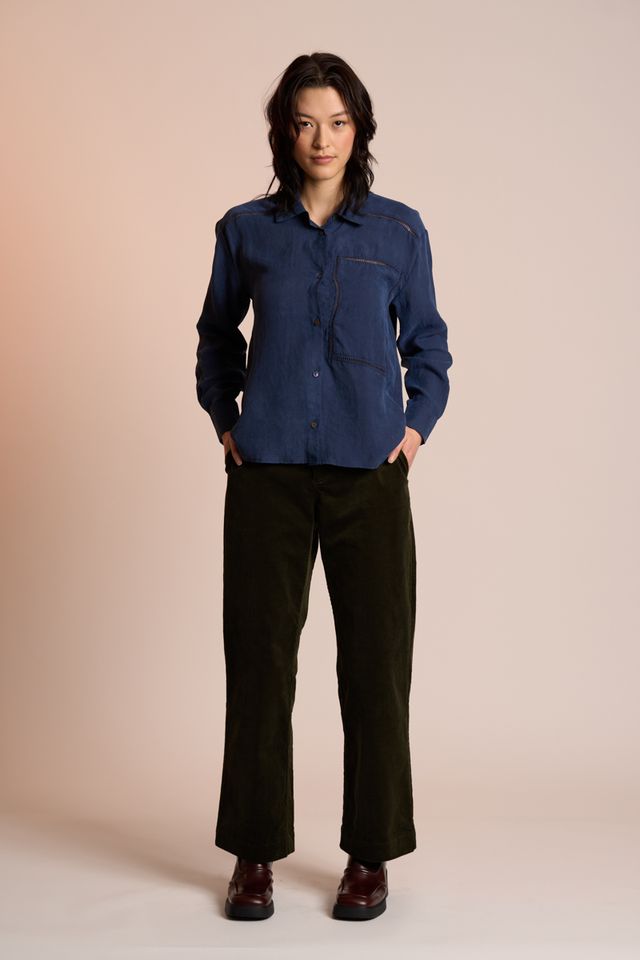 Neris Tilda Cupro Shirt in Biro