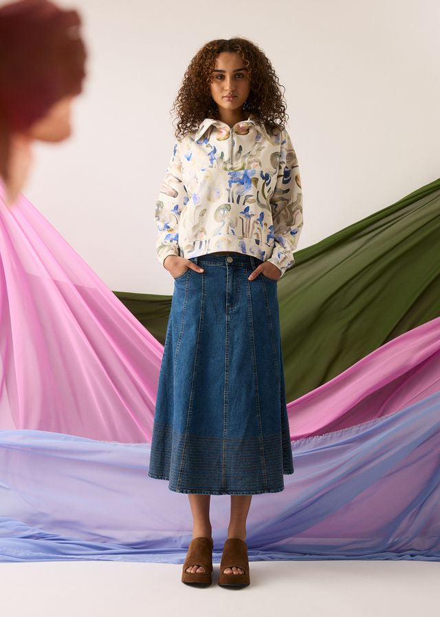 Nancybird Tilda Sweat in Blue Watercolour