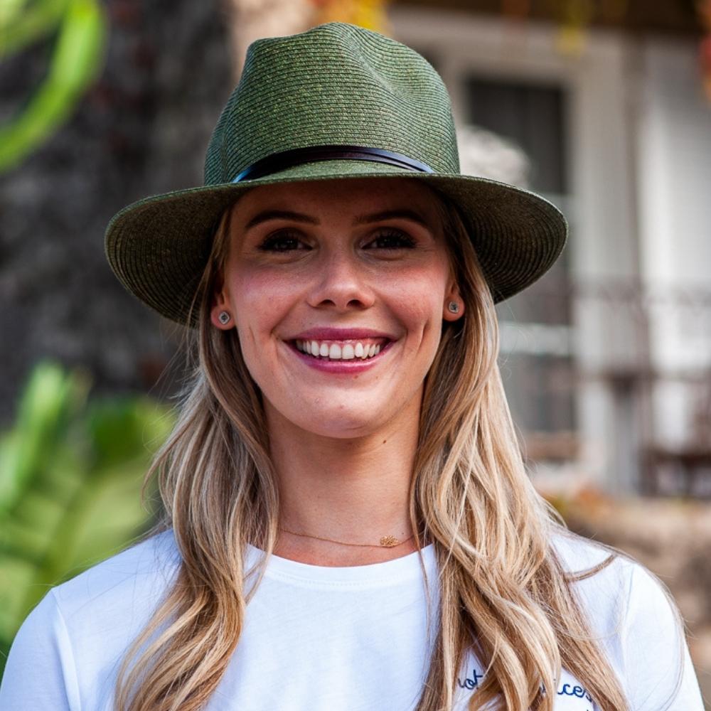 Borsalino Hat with Leather Strap-Army