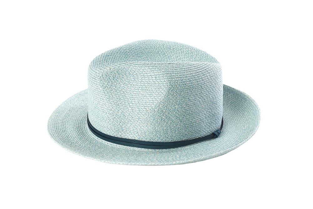 Borsalino Hat with Leather Strap-Celeste