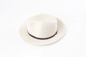 Borsalino Hat with Leather Strap-Off White
