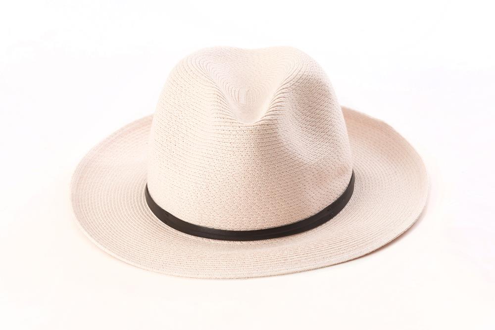 Borsalino Hat with Leather Strap-Powder Pink