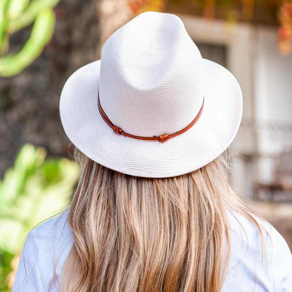 Borsalino Hat with Leather Strap-Powder Pink