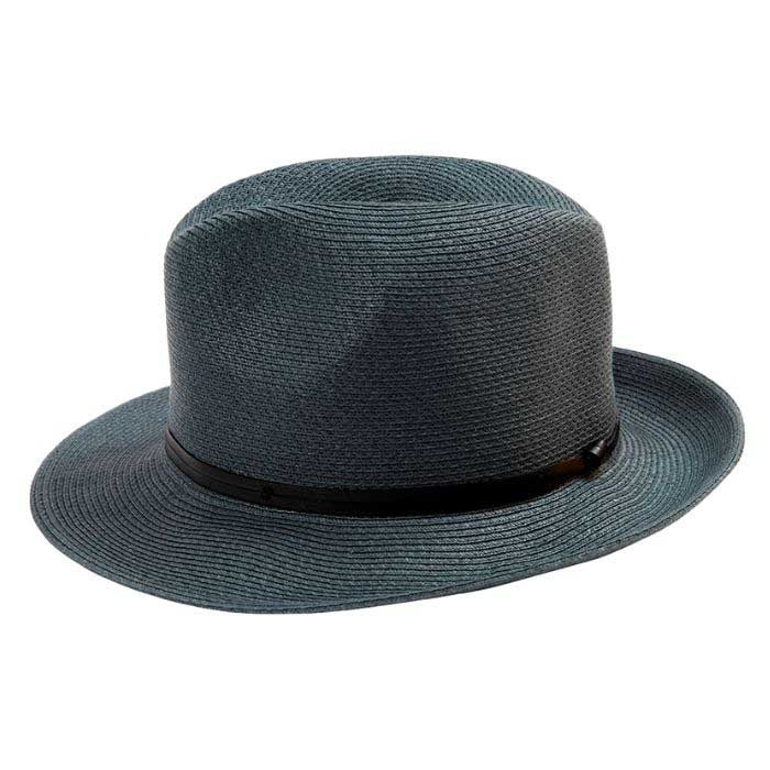 Borsalino Hat with Leather Strap-Slate