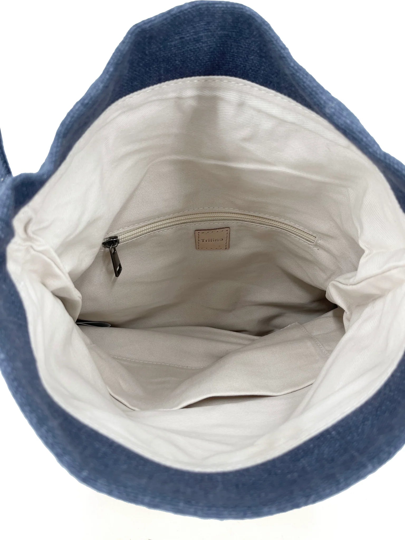 Natural Roll-Top Bag- Black/Navy