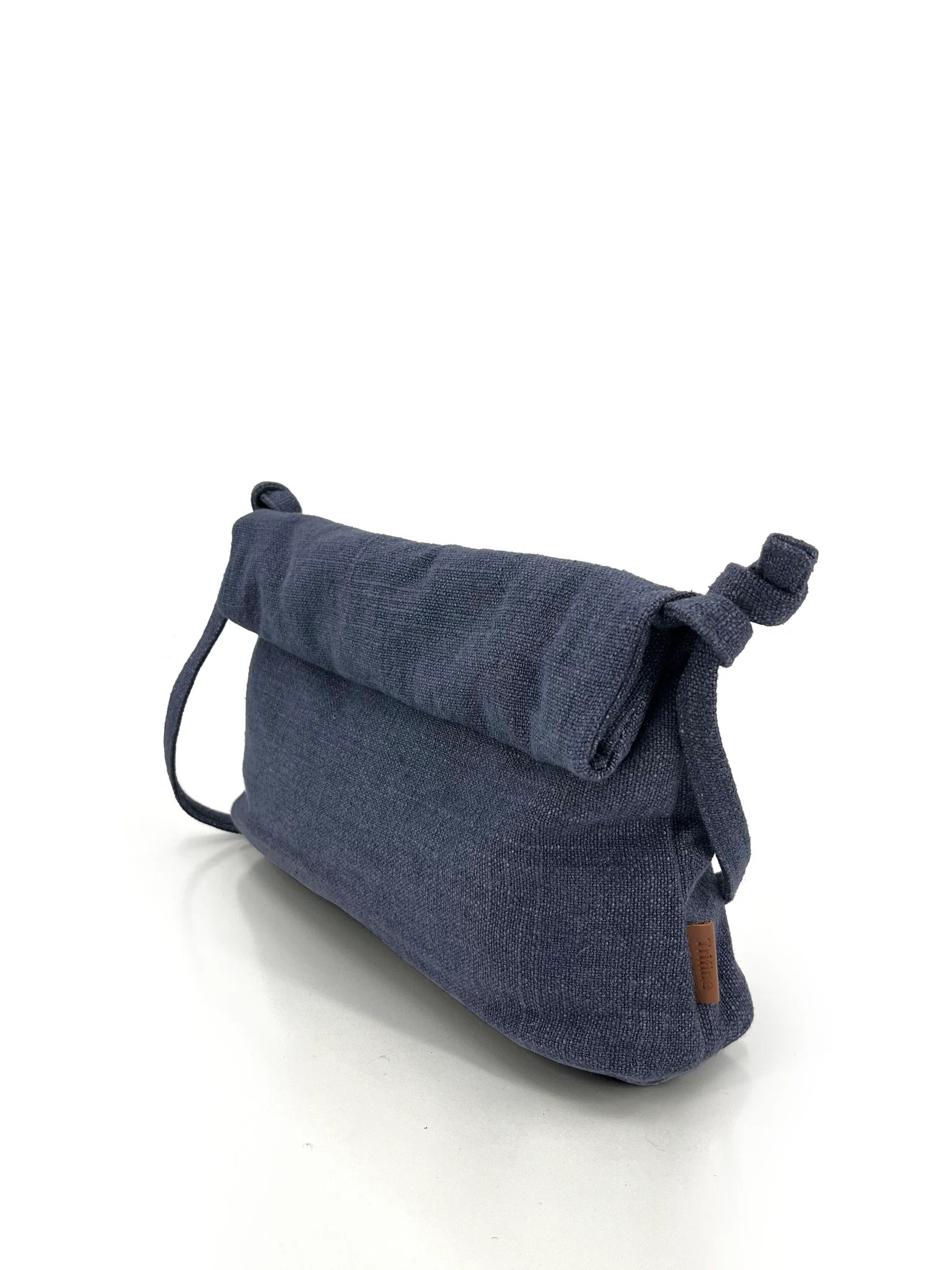 Natural Roll-Top Bag- Black/Navy
