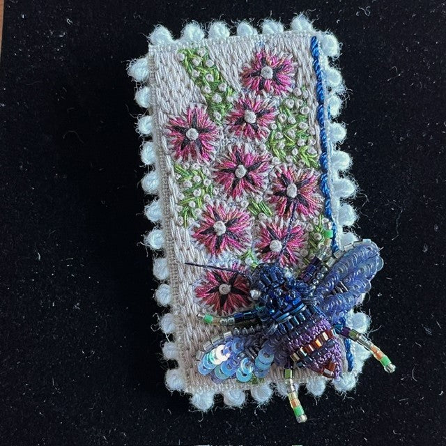 Embellished Brooch Pin- Bee with the Flowers