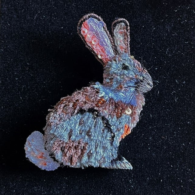 Embellished Brooch Pin- Happy Rabbit