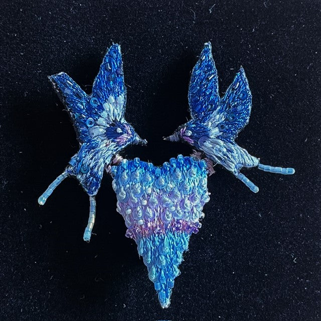 Embellished Brooch Pin- Peace Heart