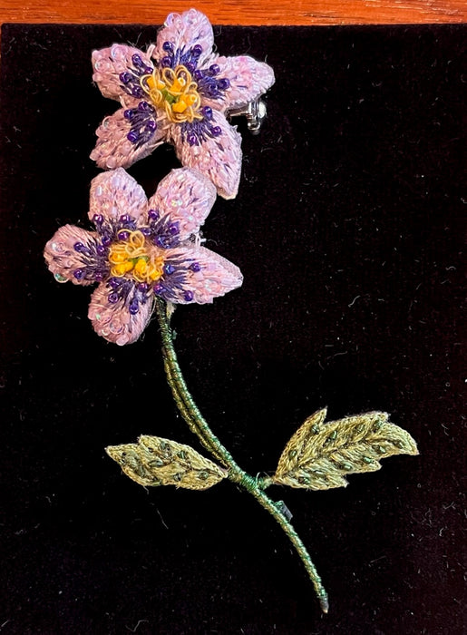 Embellished Brooch Pin- Viola