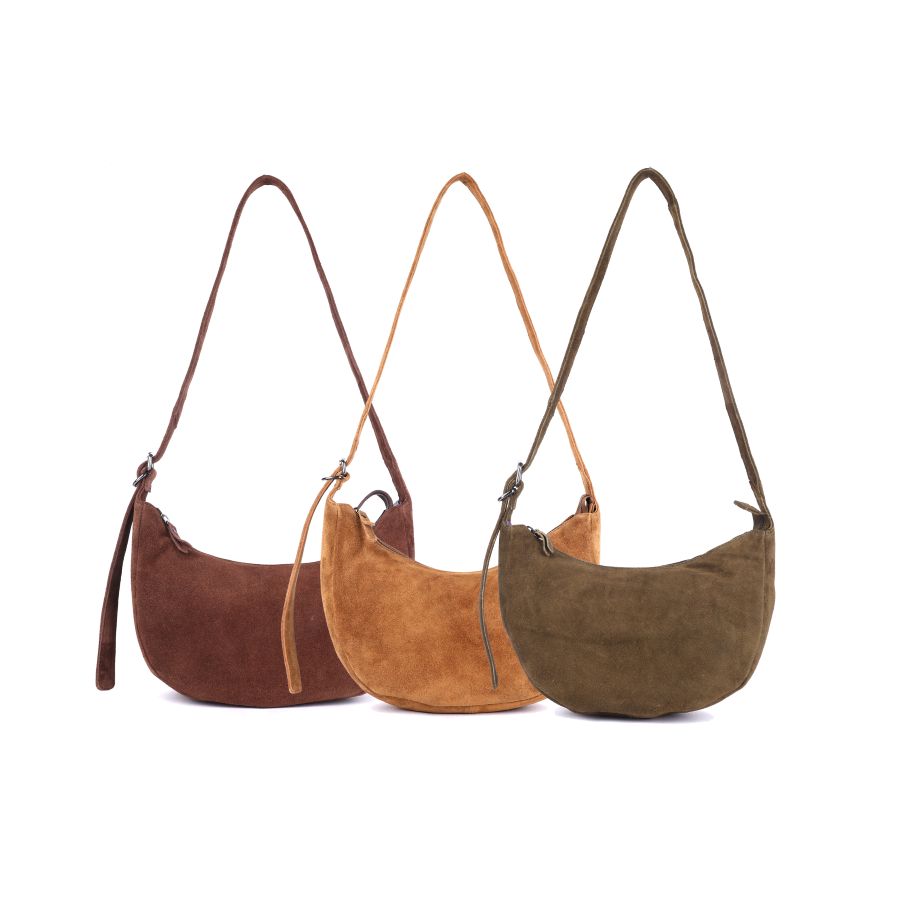 Rugged Hide Tulip Moon Suede Bags