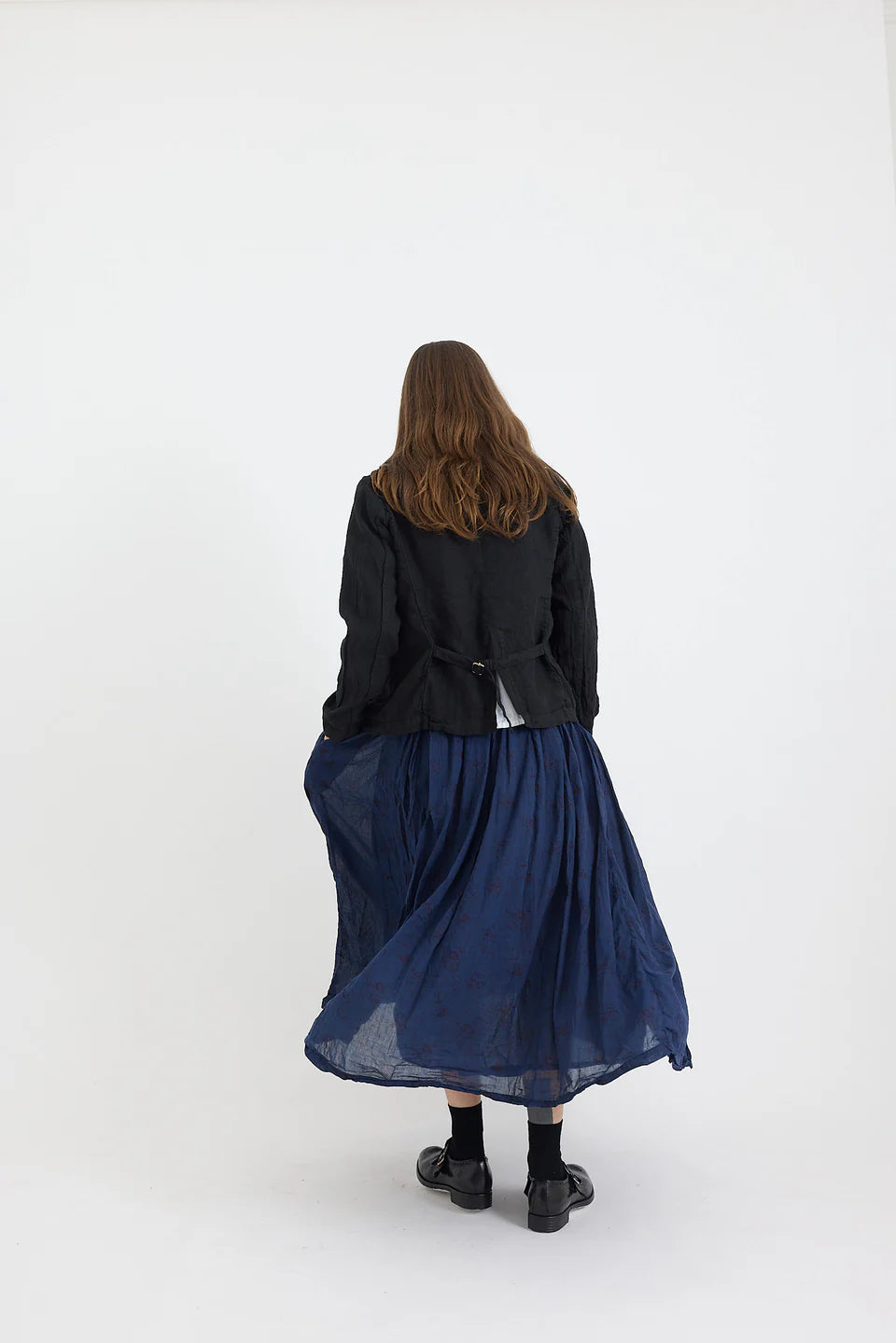 Ulla Skirt- Cotton Voile- Navy -Petite Rose