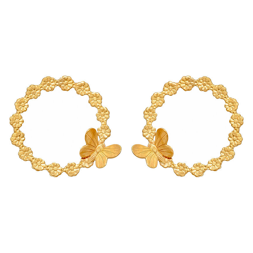 We Dream In Colour Ume Brass Stud Earrings