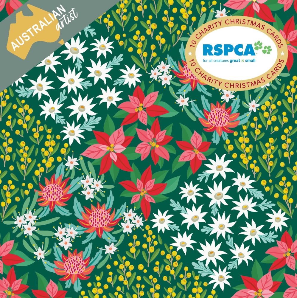 Christmas Card Wallet RSPCA Patchwork Flowers