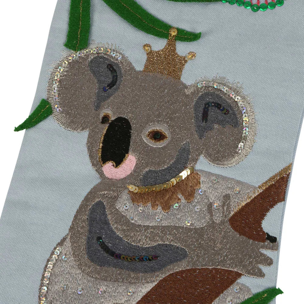 Embroidered Christmas Stocking-Koala