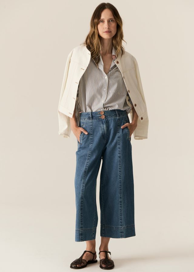 POL Carsen Cropped Denim Pants in Light Wash