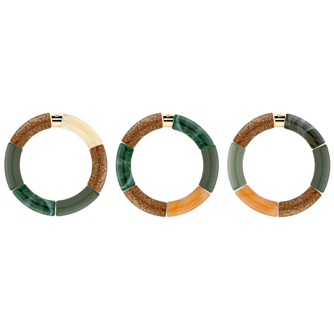 Parabaya Bangle Trio- Verde Ouro