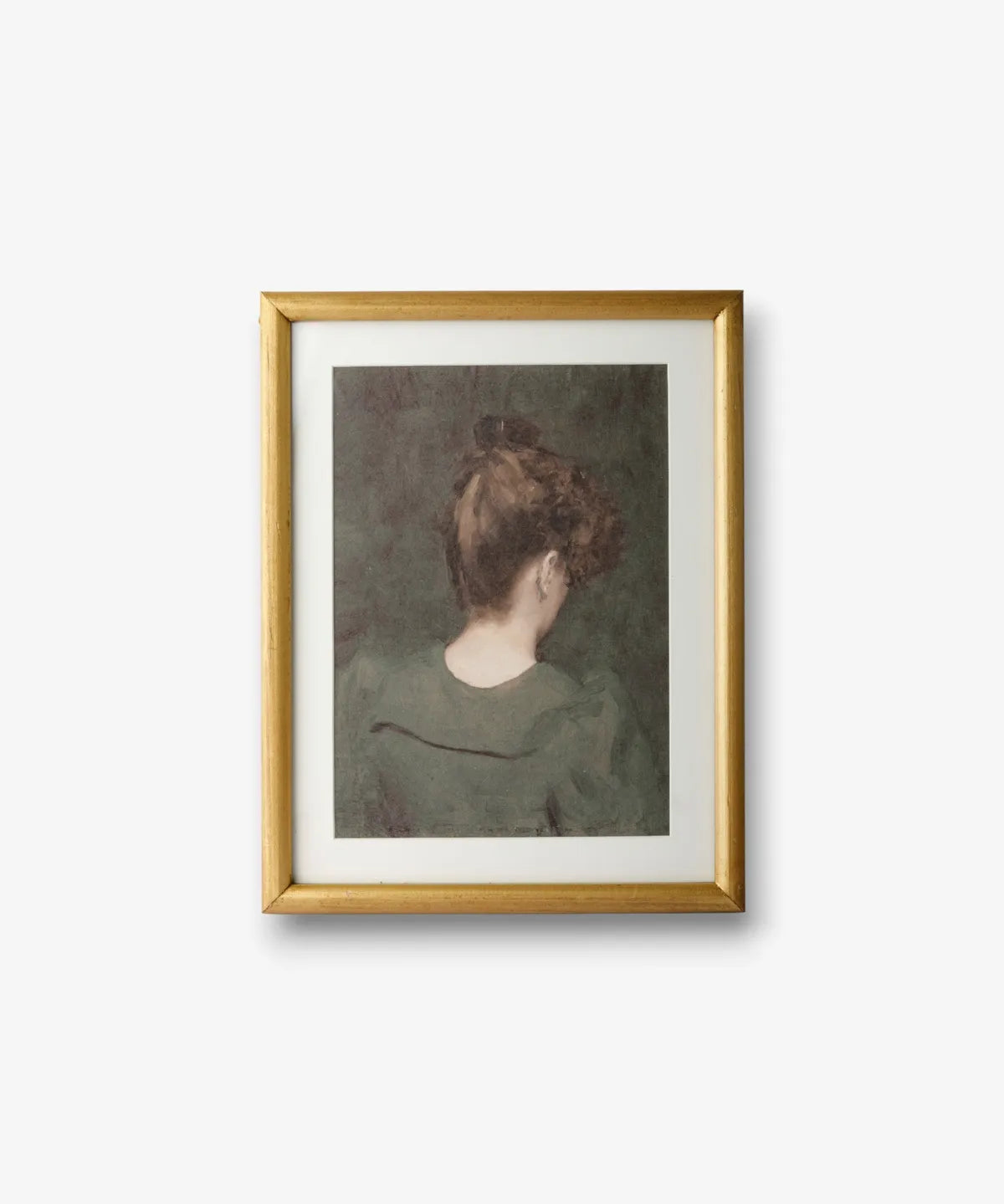 Vintage Portrait Lady in Green Wall Art