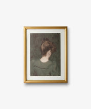 Vintage Portrait Lady in Green Wall Art