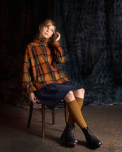 Tightology Vintage Long Wool Socks in Mustard