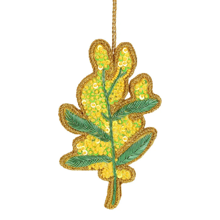 Sequin Hanging Decoration- Golden Wattle