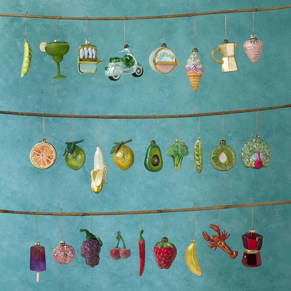 Sugared Cherry Decorations-Set of 3