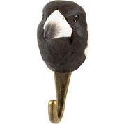 Wildlife Garden Wooden Carved Hook- Magpie