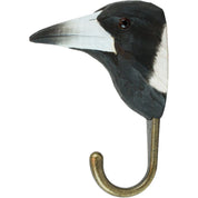 Wooden Carved Hook- Magpie