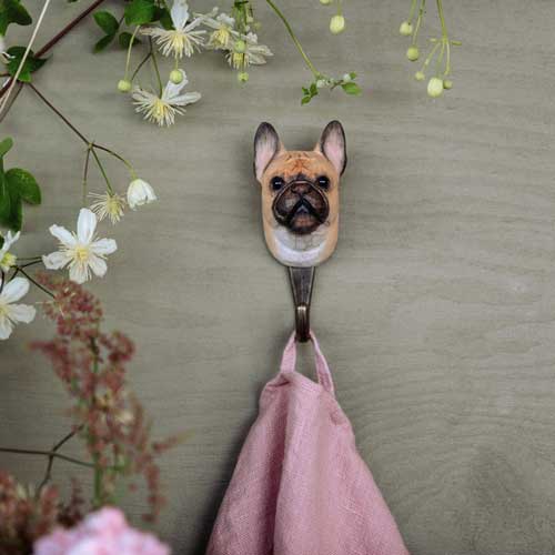 Wooden Carved Hook- French Bulldog