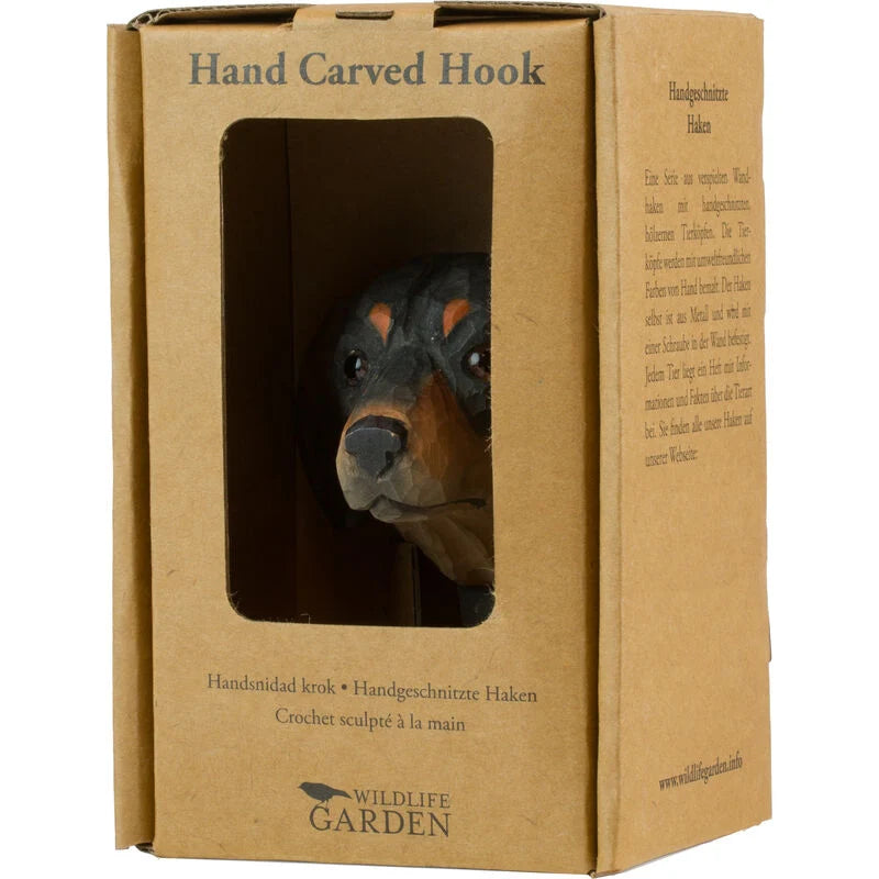 Wooden Carved Hook- Dachshund