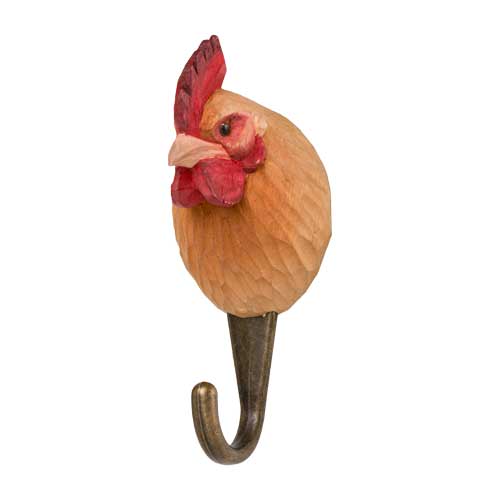 Wildlife Garden Wooden Carved Hook- Hen