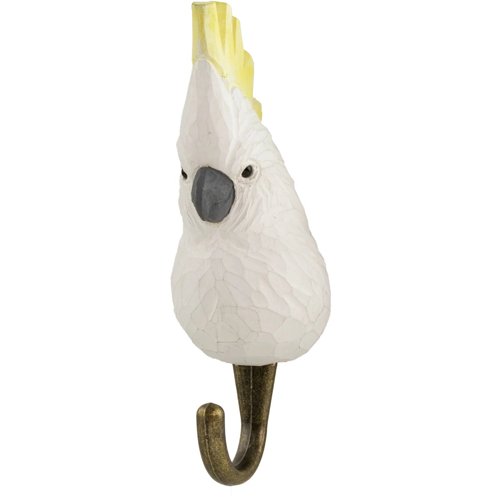 Wildlife Garden Wooden Carved Hook- Cockatoo