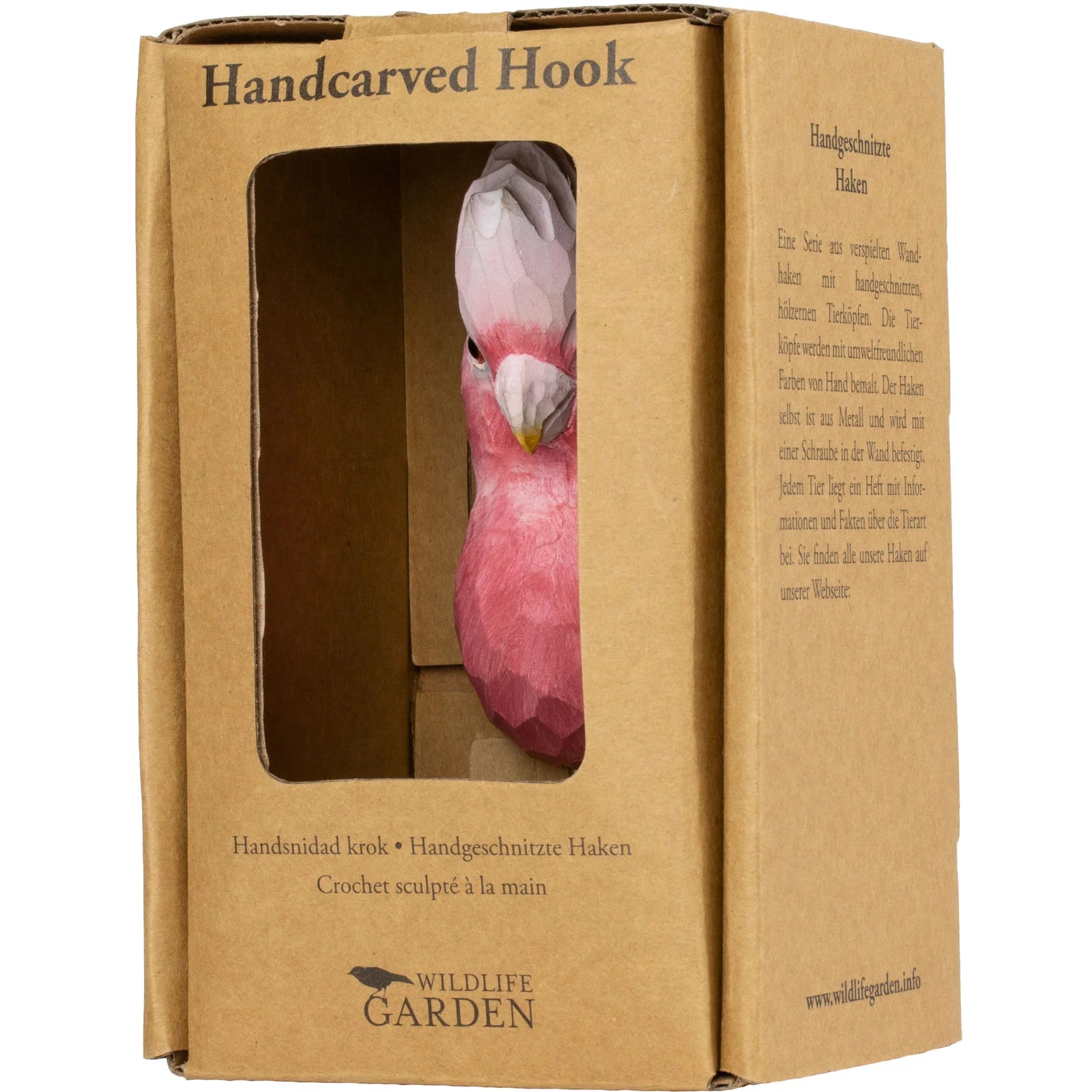 Wooden Carved Hook- Galah