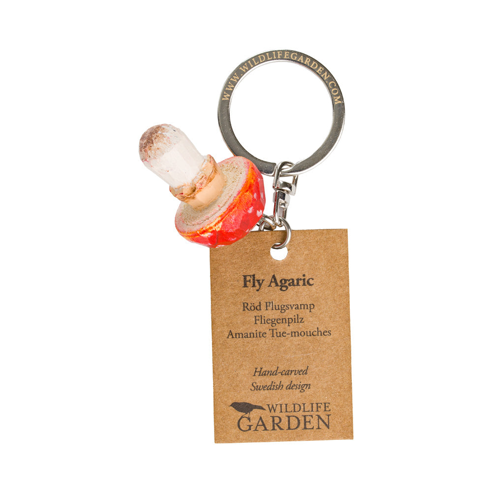 Wooden Carved Keyring-Fly Agaric