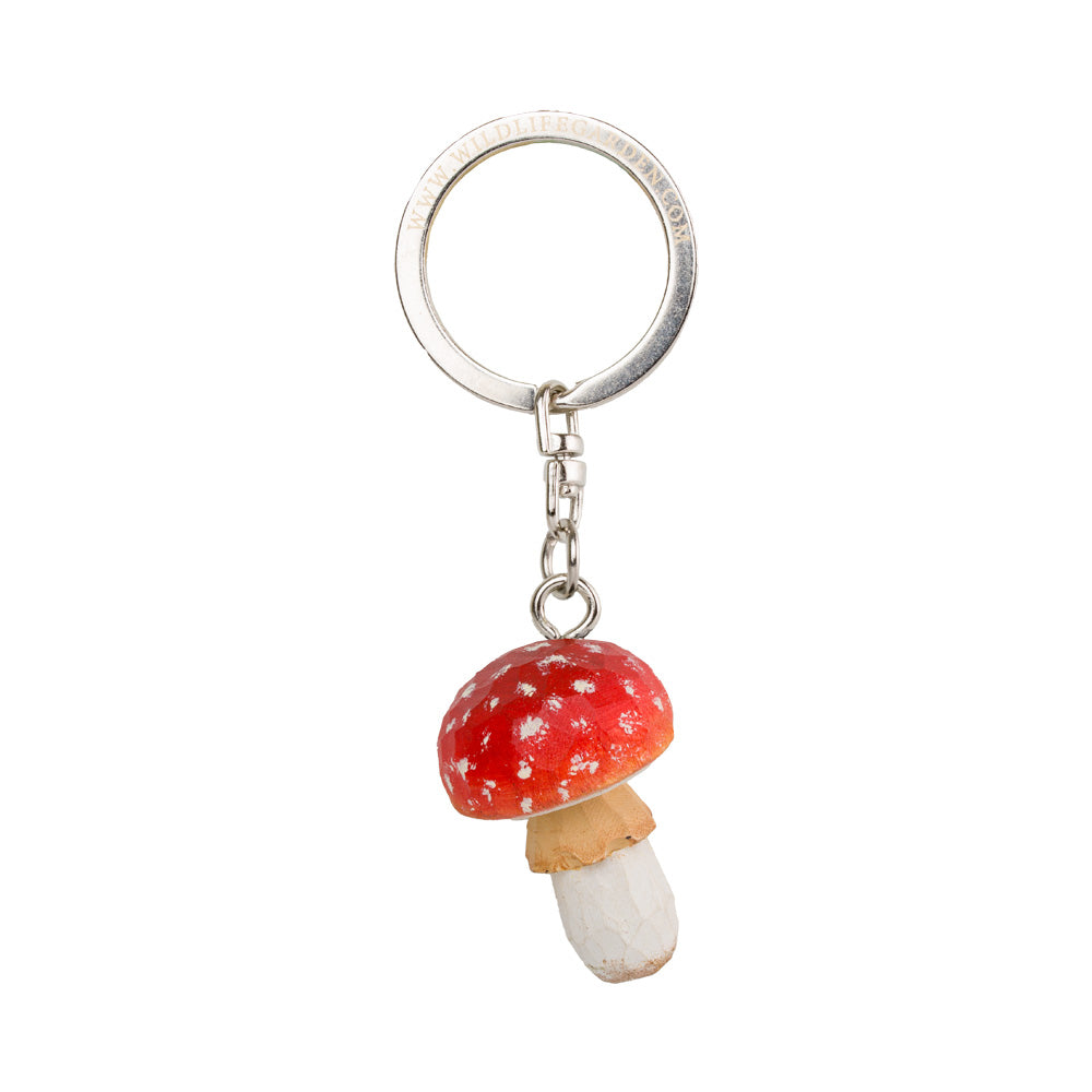 Wooden Carved Keyring-Fly Agaric