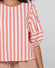 Ava Top- Watermelon Stripe