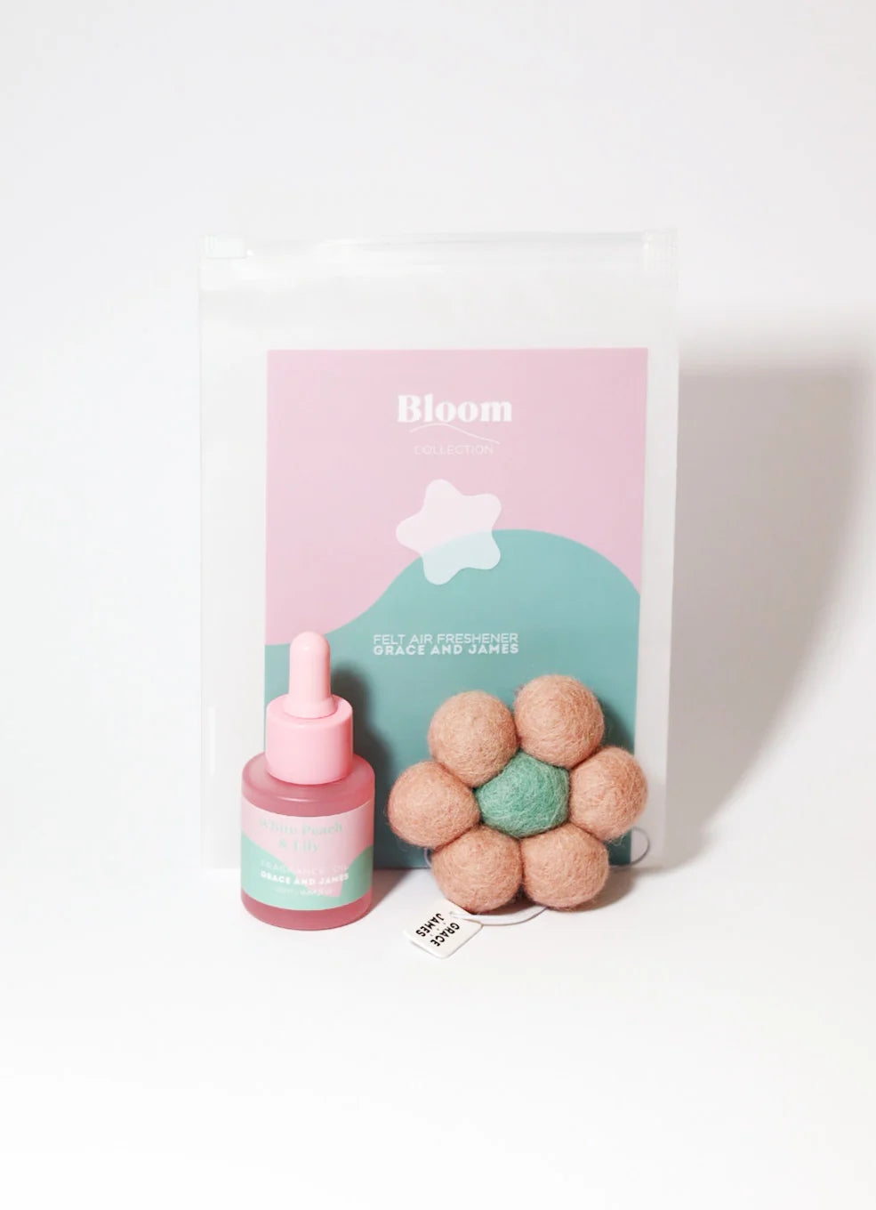BLOOM Felt Air Freshener- White Peach & Lily