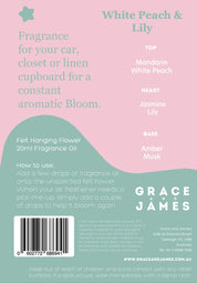 BLOOM Felt Air Freshener- White Peach & Lily