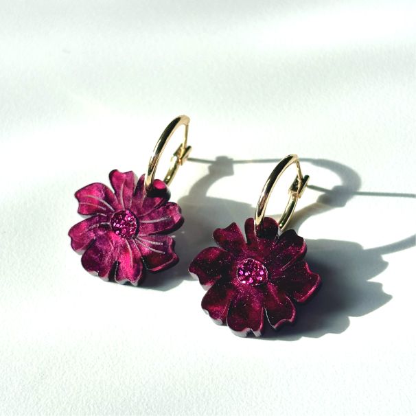 Hagen & Co Wildflowers Earrings in Merlot