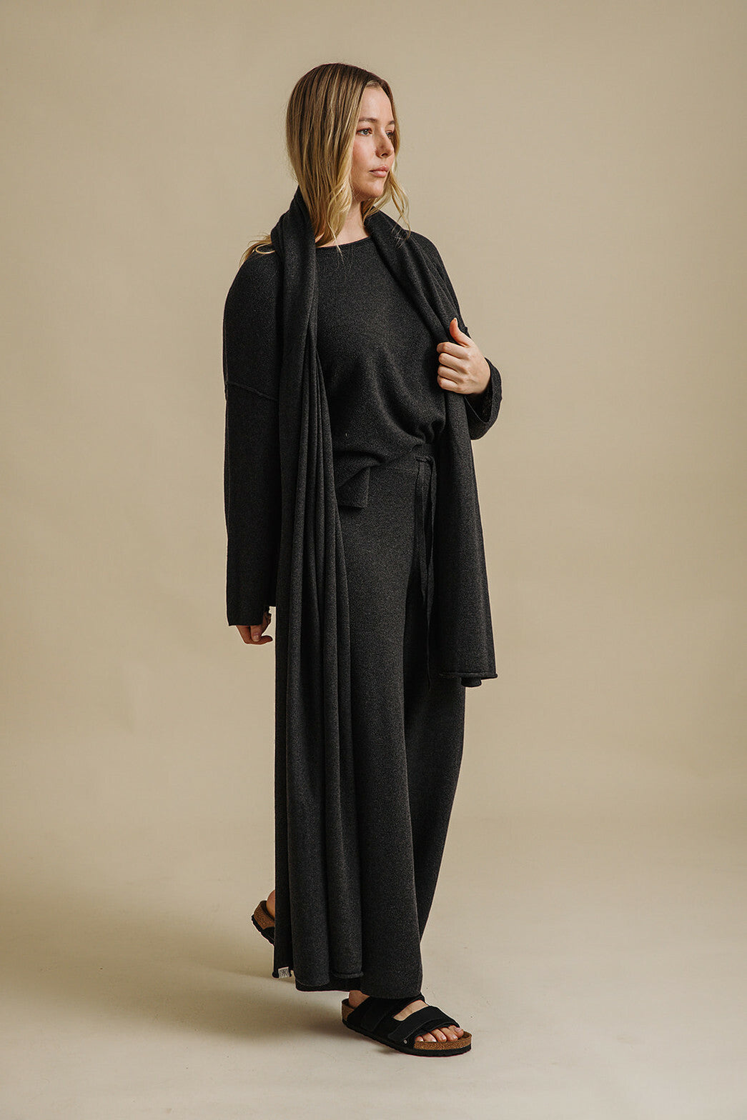 Talamaya Winter Retreat Merino Cotton Pullover in Ghost Grey