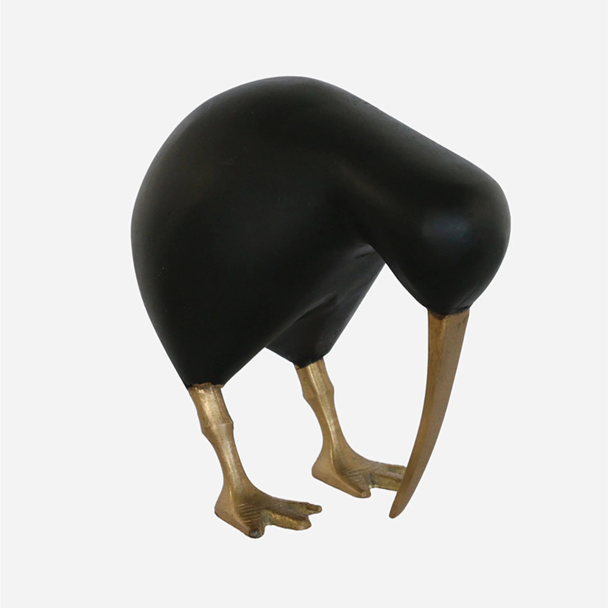CC Interiors Black Wooden Kiwi with Brass Beak & Feet