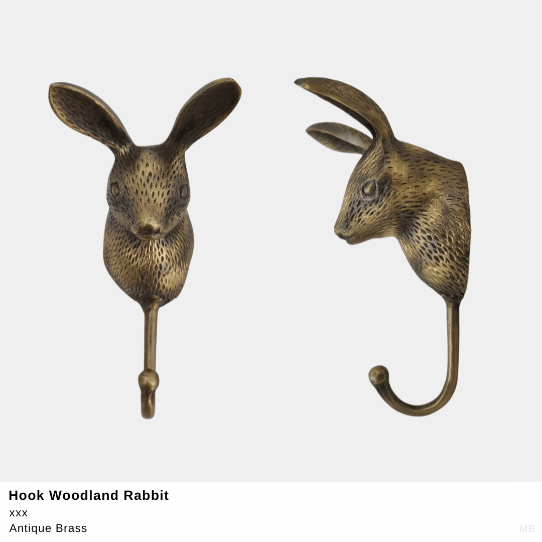Colcam Woodland Rabbit Antique Brass Wall Hook
