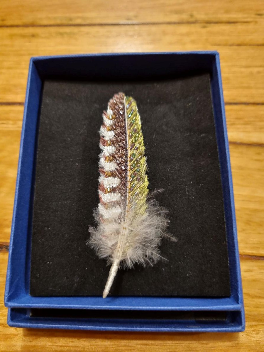 Trovelore Woodpecker Feather Brooch
