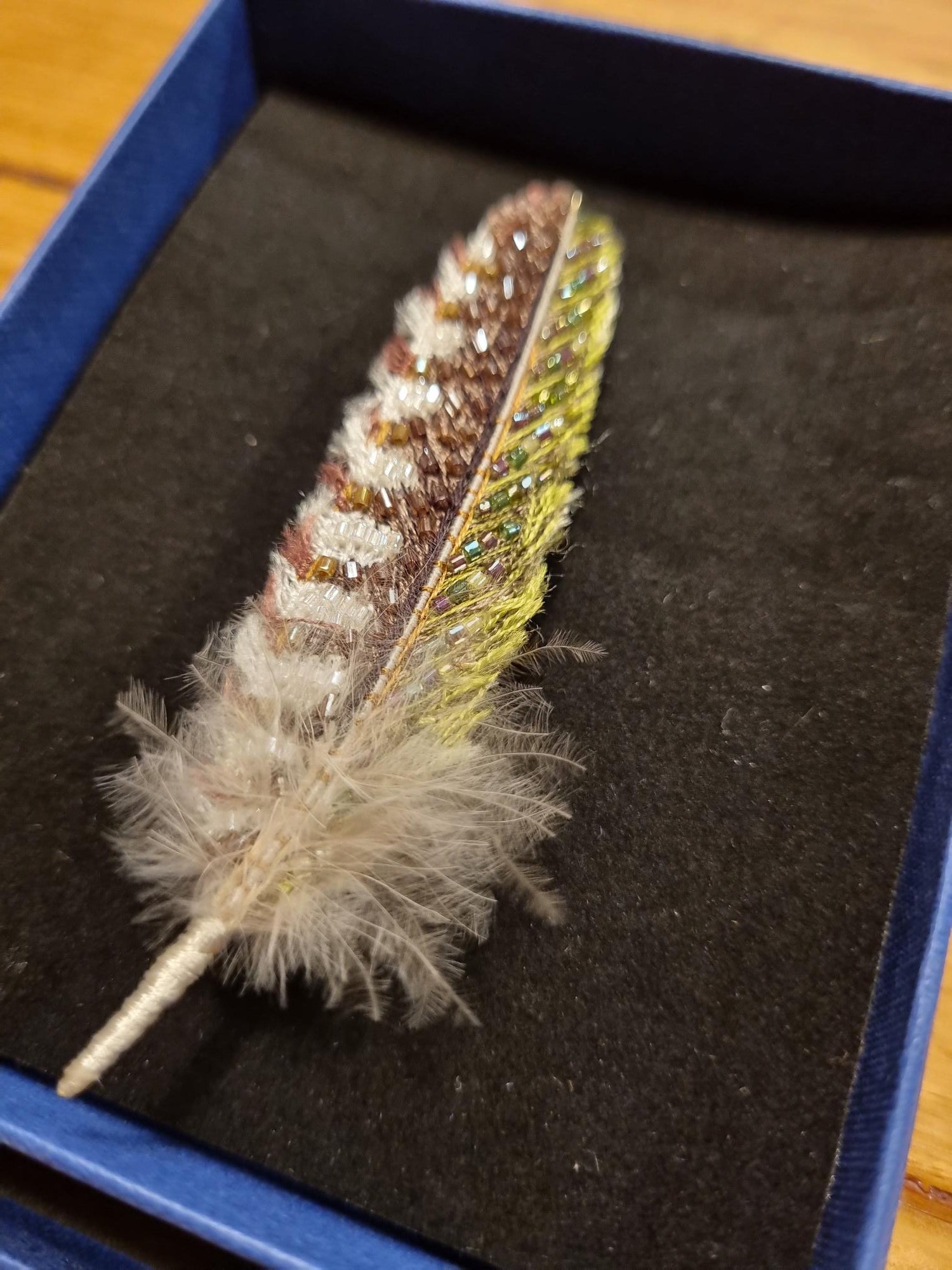 Woodpecker Feather Brooch