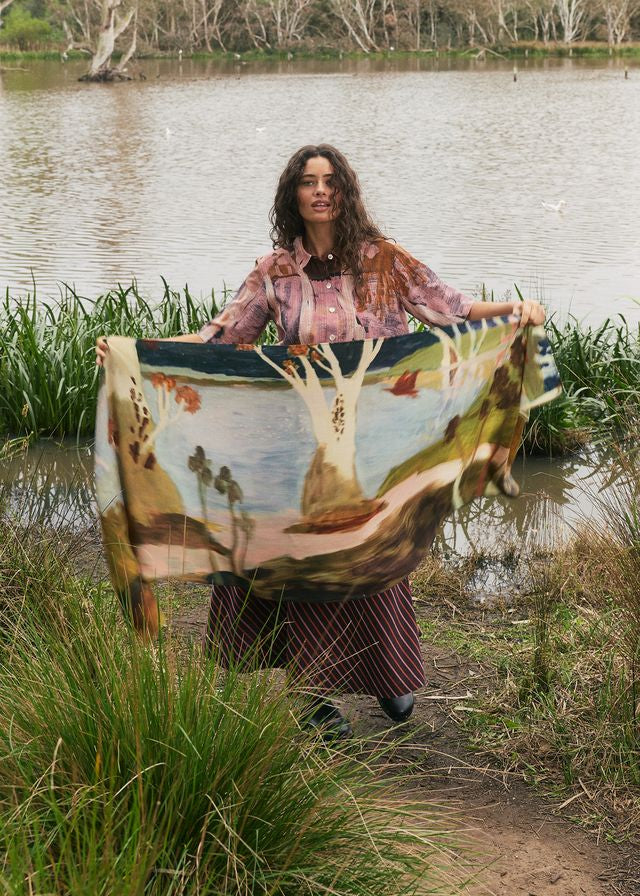 Nancybird Wool Scarf Night Herons