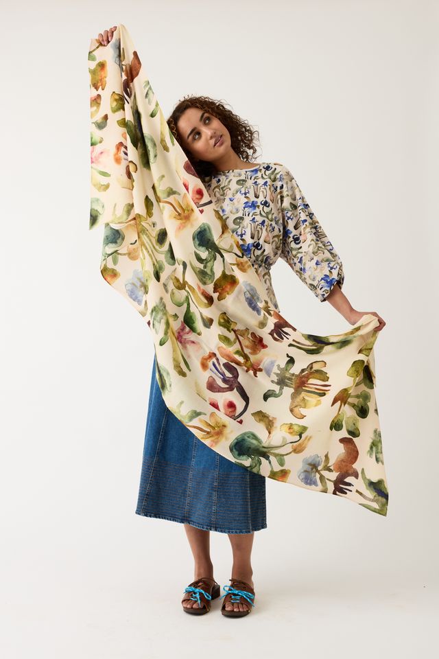 Wool Scarf- Watercolour Collage